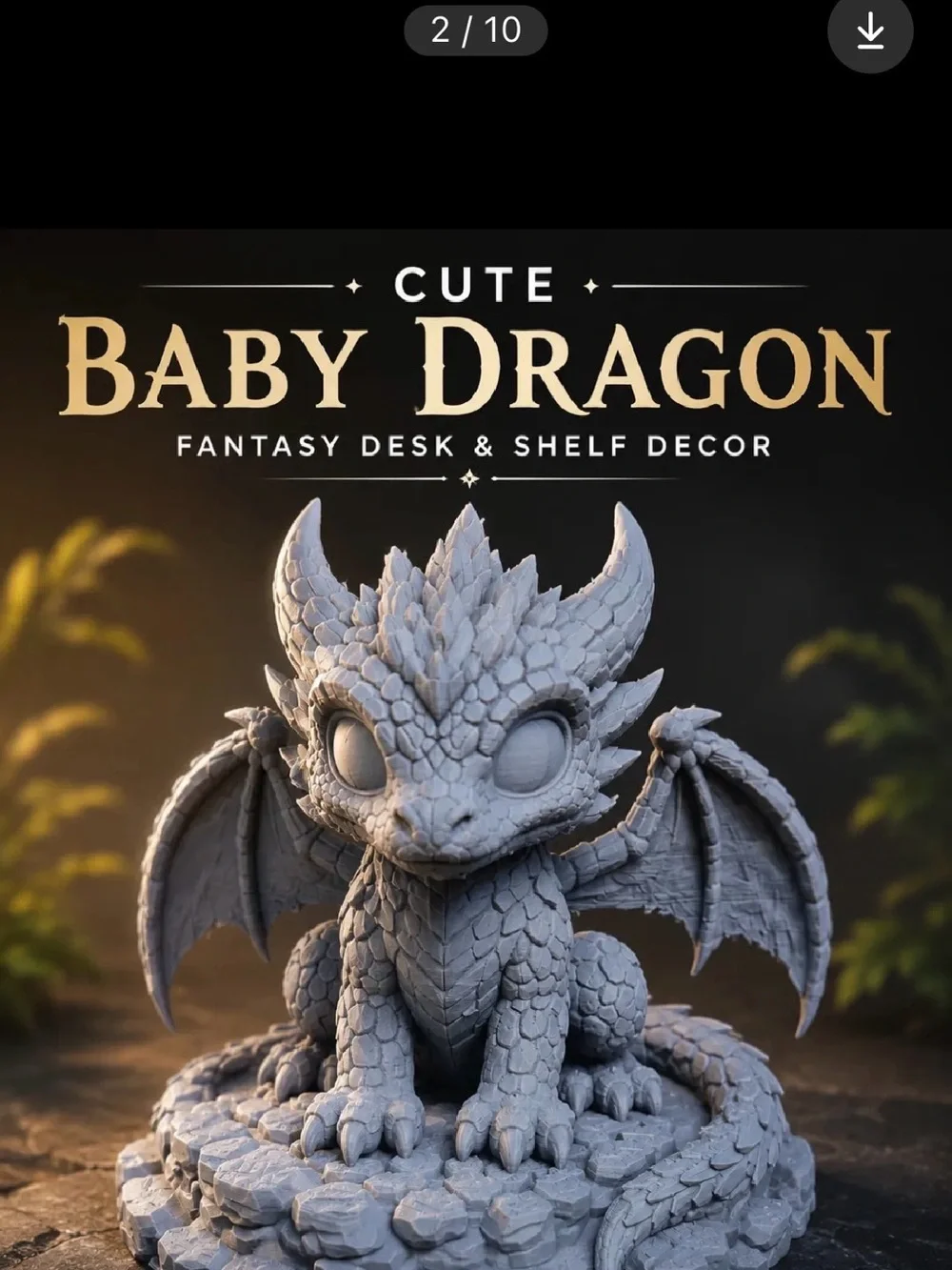 Premium Gray Dragon Reptile Figurine - Unbranded